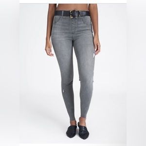 SPANX Grey Distressed Skinny Jeans - XL